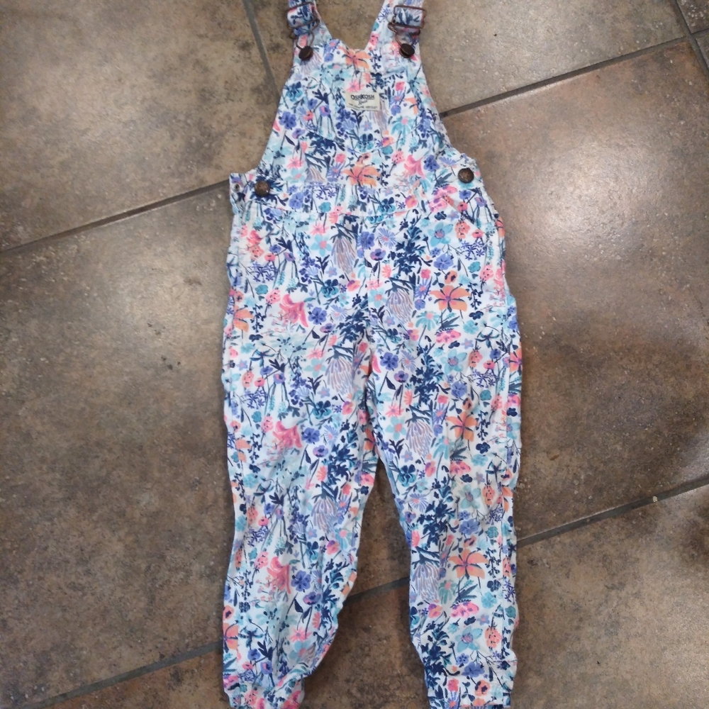 Osh gosh flower overalls size 3t